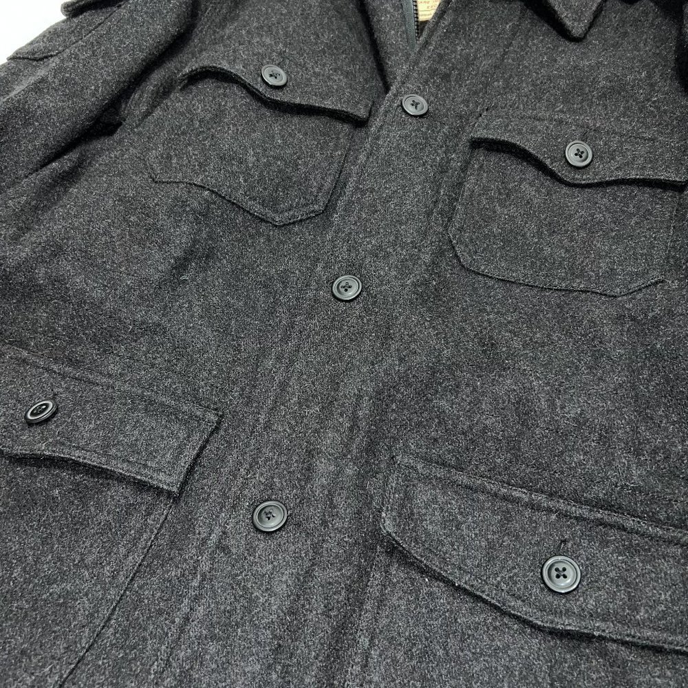Old Navy Wool Field Coat 7 Pocket Black Small - Picture 5 of 13